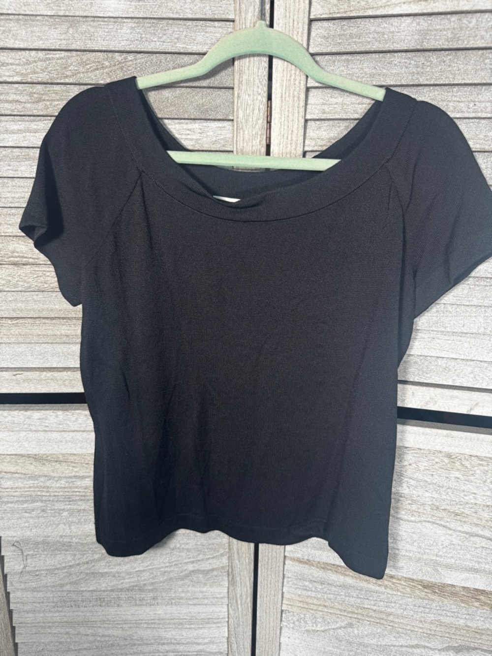 NWT St. John Collection Black Knit Top M Made in USA $355